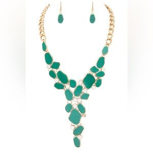 Pebble Acrylic Statement Necklace Set